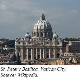 A view of St. Peter's Basilica in Rome.